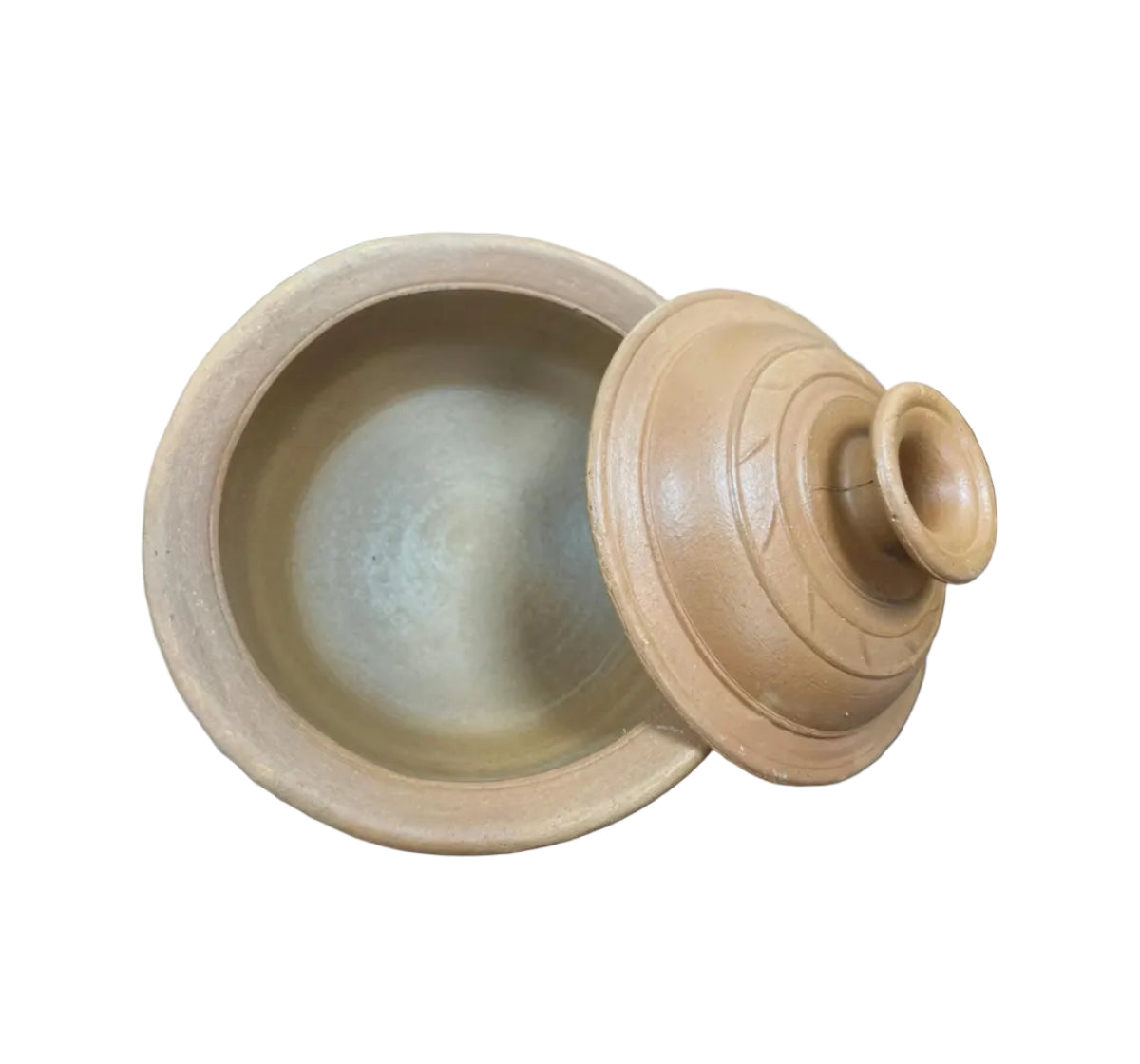 Wooden pot with lid on a reflective surface