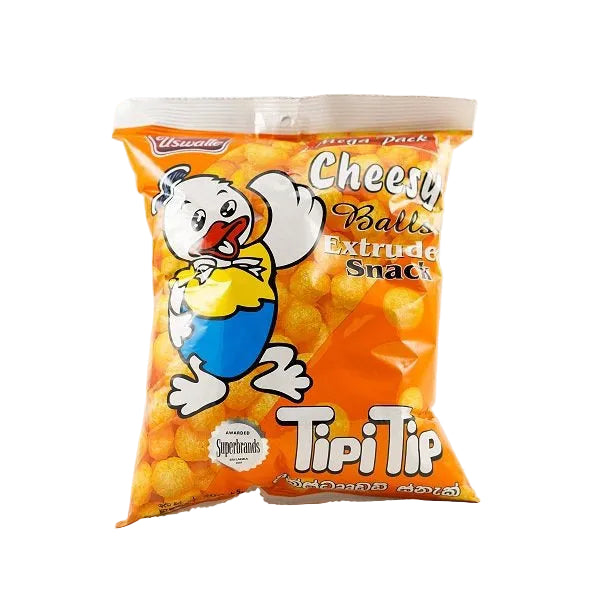 Packaged snack with cartoon character on a white background