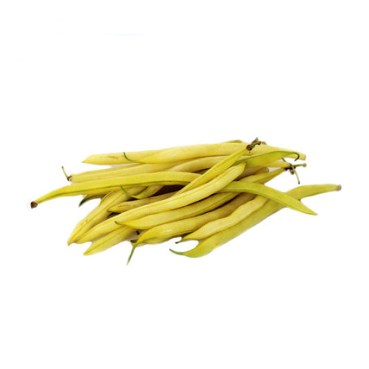 Yellow beans on a white background