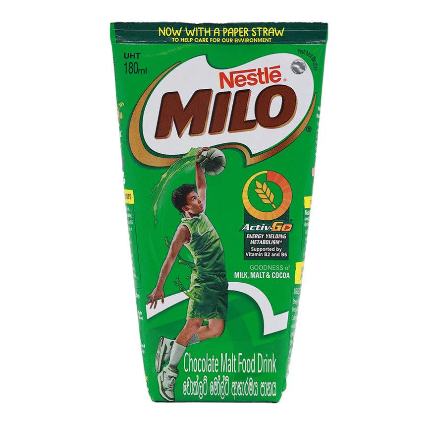Nestle Milo chocolate malt food drink package on a white background