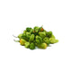 Pile of green chili peppers on a white background