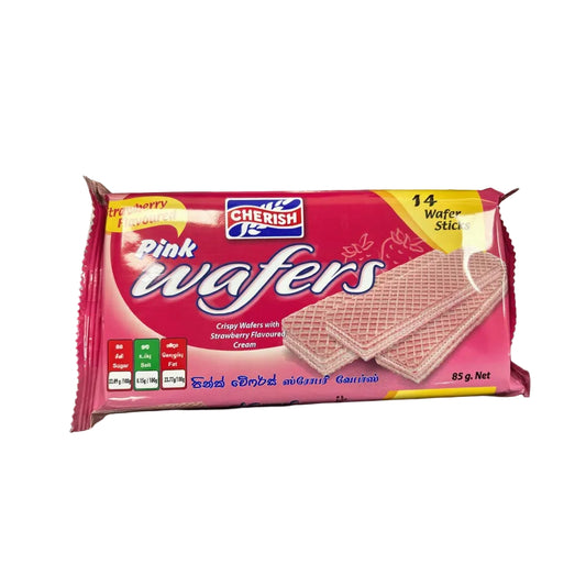 Pack of Cherish Pink Wafers on a wooden surface