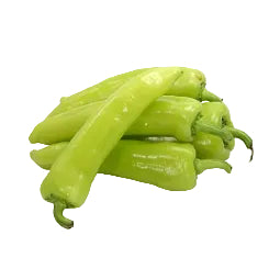 Green bell peppers on a white background